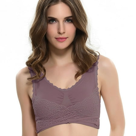 

Sports Bras For Women High Support Large Bust Womens Underwire Adjustable Super Gather Sports Bra Front Cross Side Buckle Lace Side Chest Support Yoga Running Vest