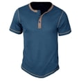 thumbnail image 2 of CHGBMOK Mens Henley Shirts Short Sleeve Button Neck T-Shirt Trendy Casual Pullover Shirts Solid Soft Stretch Tees Tops, 2 of 7