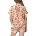 thumbnail image 5 of Gelikeya Girls Satin Pajama Set Letter Printed Button Down Jammies Soft Comfortable Loungewear Outfits Toddler Shorts Sets, 5 of 6