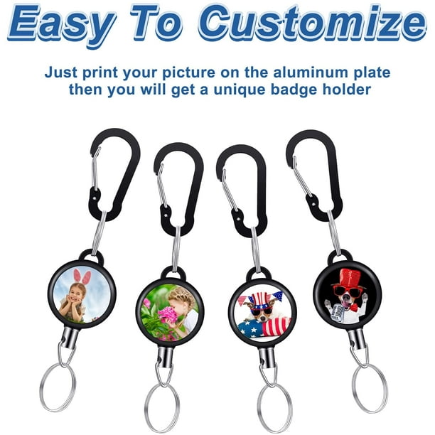 6 Pieces Sublimation Retractable Keychain Badge Holder Sublimation Reel  Clip ID Badge Holder Sublimation Photo Badge Reel Blank Nurse Badge for  Office Worker Doctor Nurse, Key Card Name Tag Holder 