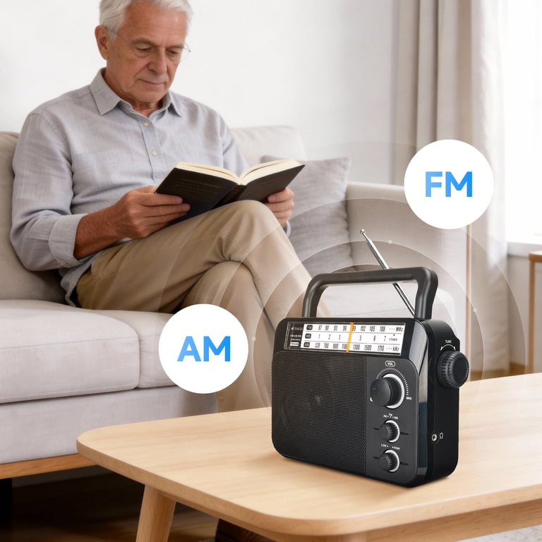 Portable AM FM Radio with Large Dial and High Power Speaker photo 2