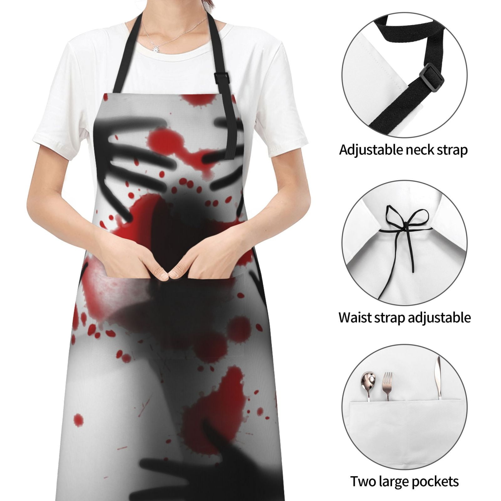 Kdxio Shadows Behind Apron with Pockets Adjustable Kitchen Aprons for Men Women Waterproof Aprons for Cooking,Drawing,Crafting, Baking Household Cleaning