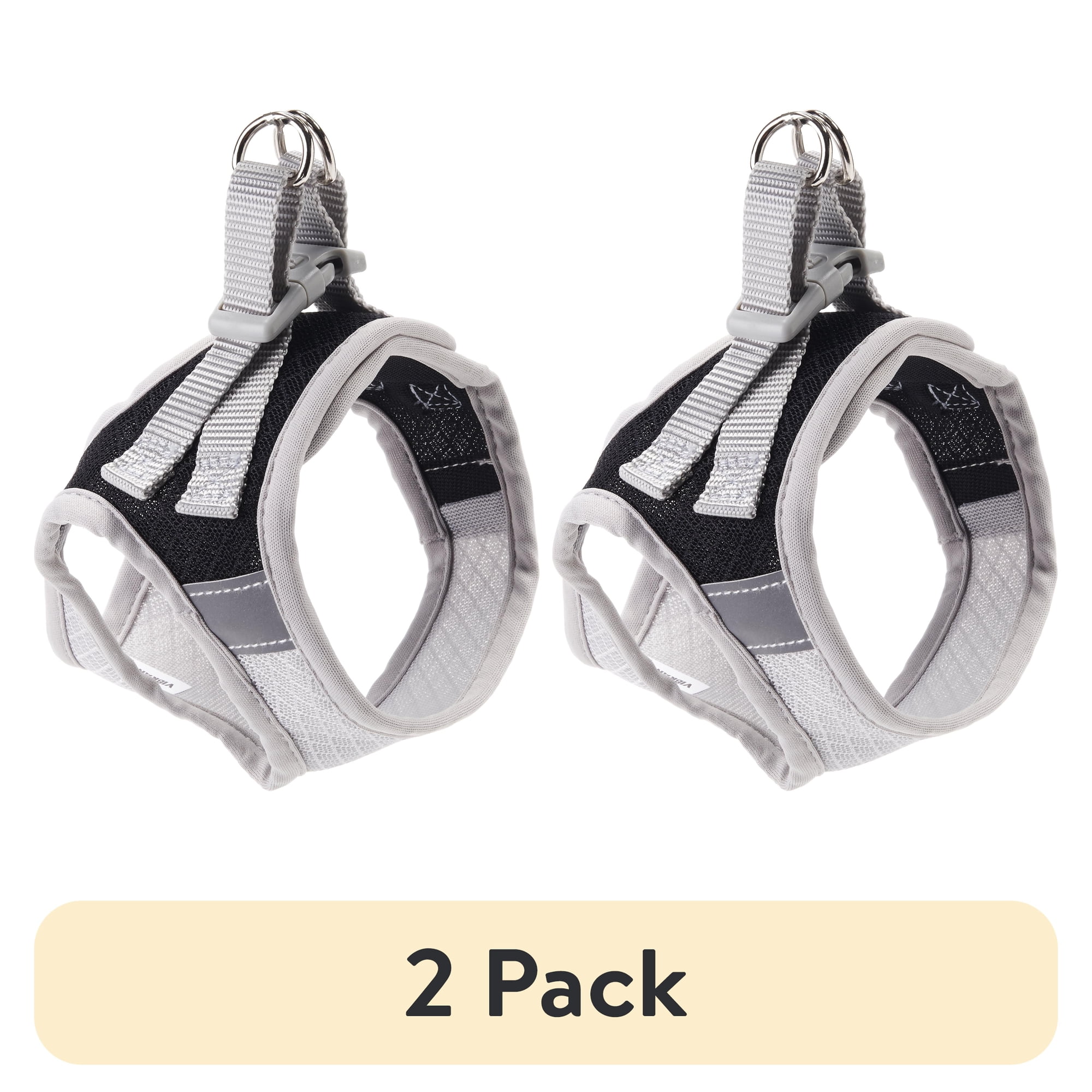 (2 pack) Vibrant Life Reflective Dog Harness Black XS