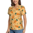 thumbnail image 5 of Yiaed Love Carrot Print Women's T Shirt V-Neck Short Sleeve Shirt Casual Breathable Tee Summer Tops-XX-Large, 5 of 5