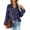 Blue, variant on Arlun Flowy Chiffon V-Neck Long Sleeve Blouse for Women Elegant Polka Print and Shirred Detail Lightweight Soft Pullover Tops Loose Fit Comfy Shirts for Fall Winter Wear Yellow XL