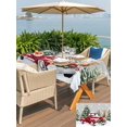 thumbnail image 4 of Outdoor Tablecloth with Umbrella Hole and Zipper, Christmas Truck Rectangle Table Cloth 52x70 Inch Waterproof Tablecloth, Winter Snowflakes Xmas Tree Deer Grey Picnic Table Cover for Patio Camping, 4 of 7