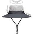 thumbnail image 3 of Womens Summer Sun Hat Beach Hats Wide Brim Outdoor UV Protection Hat Foldable Ponytail Bucket Cap, 3 of 6