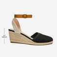 thumbnail image 2 of BURUDANI Women's Ankle Strap Closed Toe Espadrille Wedge Heels Sandals, 2 of 5