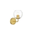thumbnail image 6 of Living District Genesis 1-Light Iron & Glass Bath Sconce in Brass/Clear, 6 of 7