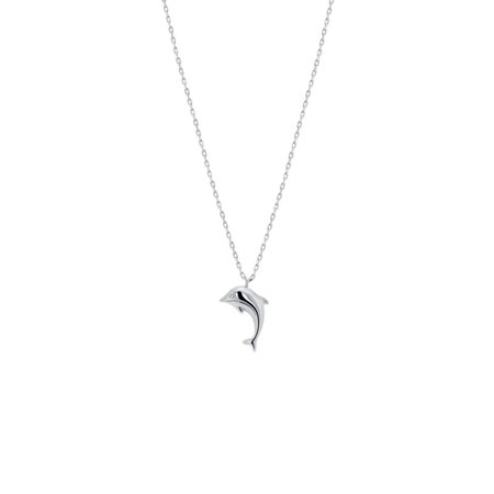 Silver Dolphin Necklace - 925 Sterling Silver - Dolphin Jewelry - Animal Necklace