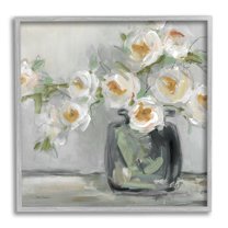 Stupell Industries Abstract Blooms Ikebana Bouquet Botanical & Floral Painting Gray Framed Art Print Wall Art