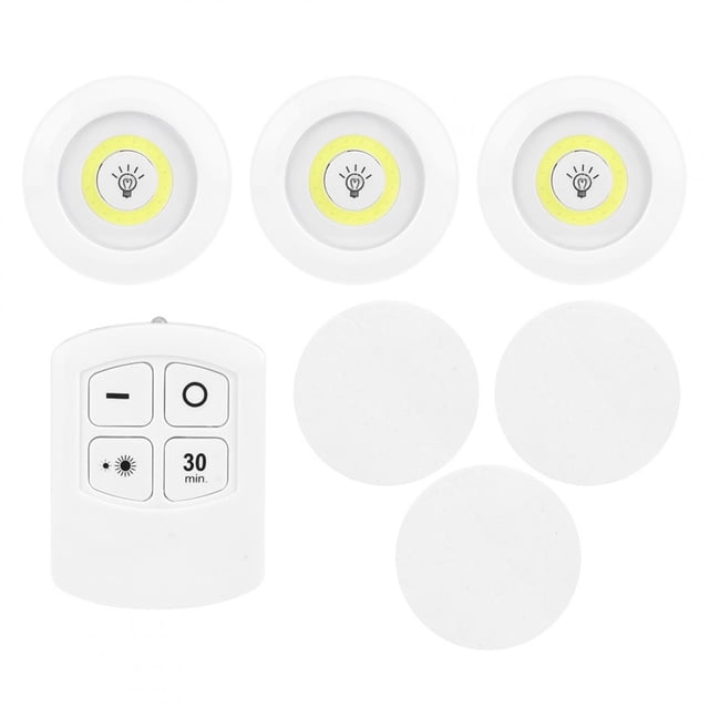 Luz LED debajo del gabinete con Control remoto, luz nocturna COB regulable para armario de cocina
