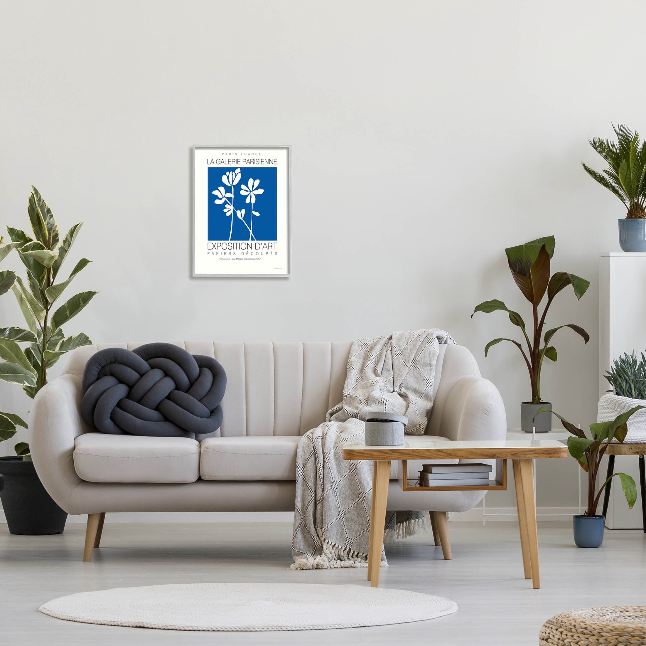 Stupell Industries Contemporary Botanicals French Gallery Graphic Art Gray Framed Art Print Wall Art, Design by Mercedes Lopez Charro