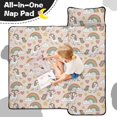 thumbnail image 4 of Unicorn and Star Beige Pattern Teens Toddler Nap Mat with Pillow, Sleeping Mat Bag for Preschool Daycare 59"x22", 4 of 6