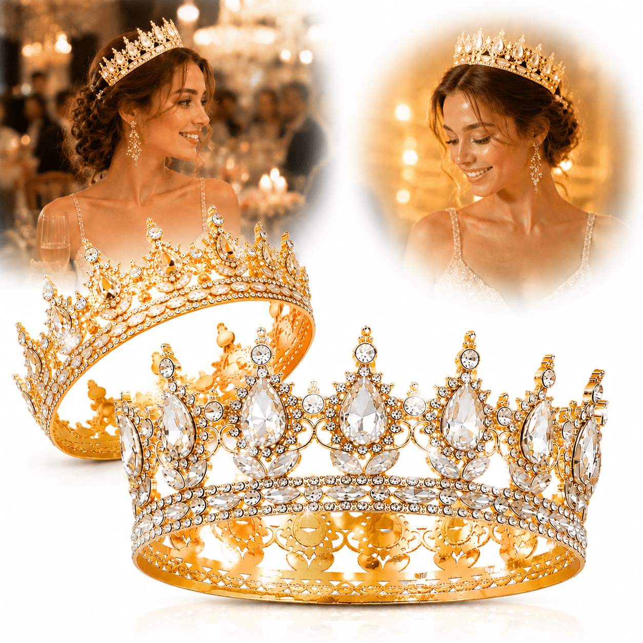 Believe by Brilliance Gold Flash Plated Special Occasion Tiara