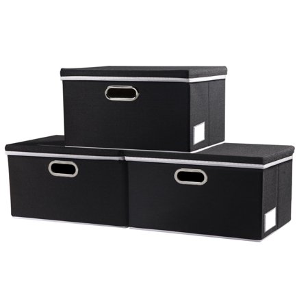 Storage Bins with Lids Foldable Storage Boxes Organizer Containers Baskets Cube with Cover for Home Bedroom Closet Office