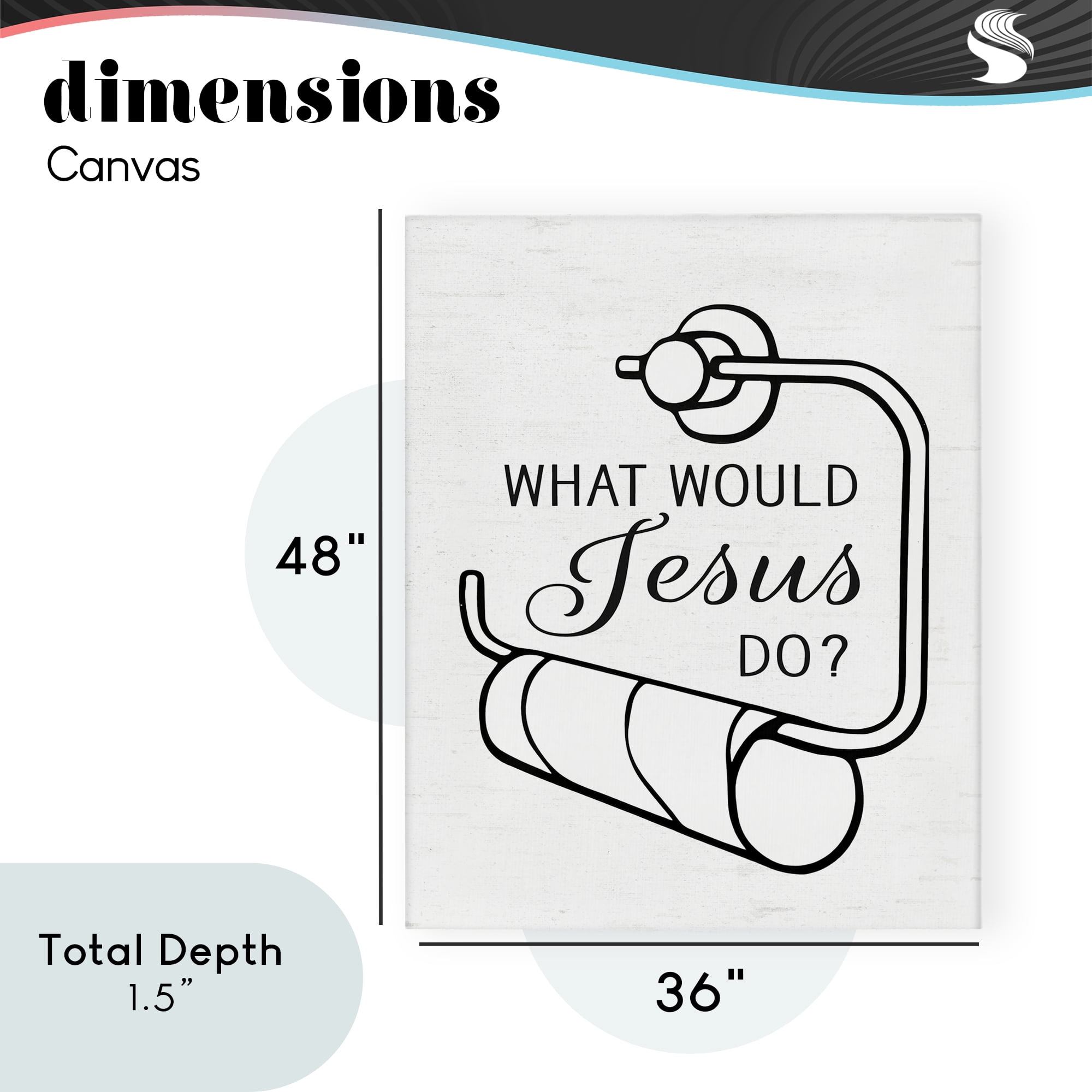 What Would Jesus Do Toilet Paper Canvas Wall Art, design by Lettered and Lined
