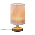 thumbnail image 2 of Pink and Gold Marble Bedside Table Lamp LED Warm Lights with USB Charging Port Retro Cylinder Desk Lamps, 2 of 7