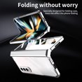 thumbnail image 7 of MonsDirect for 7.6 inch Samsung Galaxy Z Fold 3 5G 2021 Case, Clear Plating Frame Hard PC Back Shell With Screen Protector, Slim Anti-Drop Free Folding Hinge Protection for Galaxy Z Fold 3, Silver, 7 of 7