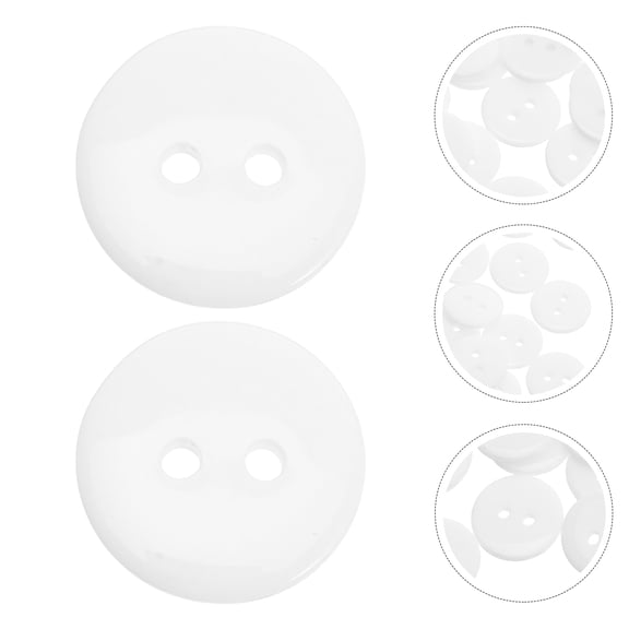 SEWCHICS 200Pcs White Lightweight Resin Buttons Hole Decorative Sewing Buttons for Clothes and Crafts