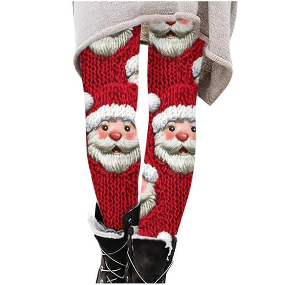 Mingw Womens Christmas Printed Bottoms Yoga Pants High Waist Stretchy Leggings Skinny Tummy Control Trousers,Multicolor,XL