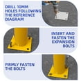 thumbnail image 3 of Uforic 48" x 4.5" Steel Safety Bollard Post, Parking Bollard for Warehouse, Yellow, 1PACK, 3 of 10