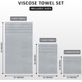 thumbnail image 6 of Utopia Towels 8 Piece Luxury Towel Set, 2 Bath, 2 Hand, and 4 Wash Cloths, 600 GSM Ring Spun Cotton, Highly Absorbent Viscose Stripe Towels, Ideal for Everyday use, Cool Grey, 6 of 8