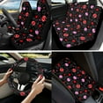 thumbnail image 2 of Yuyamidu 13pcs Car Seat Cover Full Set Ladybug Steering Wheel Cover Seat Belt Cover Coaster Heart Center Console Cover Keychain Lipstick Sleeve Cute Auto Interior Accessories, 2 of 6