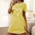 thumbnail image 2 of FDGIU Women's Plus Size Valentine Nightgown - Short Sleeve Loose Fit Cute Heart Graphic Crew Neck Nightshirt, 2 of 5