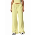 thumbnail image 1 of Pantalones Deportivos Casuales Holgados de Pierna para Mujer, Rectos, de Tiro Bajo, con Bolsillos con Cordón Elástico Amarillo L, 1 of 8
