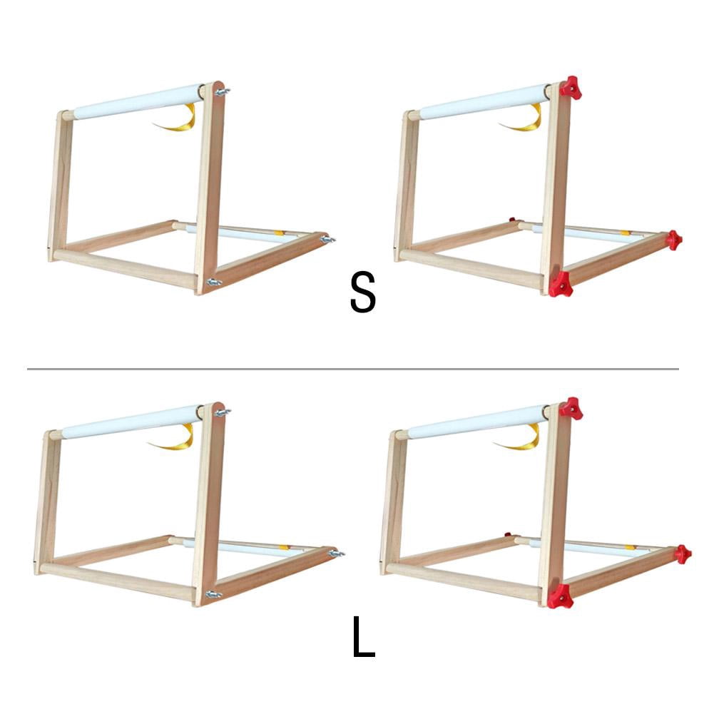 Wood Embroidery Hoop Holder Cross Stitch Scroll Frame Needlepoint Stand for Lap or Table Top Stitching Sewing Supplies Craft Tool