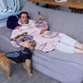 thumbnail image 3 of Ballet Princess Pattern Wearable Oversized Blanket,Wearable Blanket Hoodie for Adults,Cozy Hooded Blankets with Super Pockets,Super Warm Fuzzy Pullover for Women & Men, 3 of 6