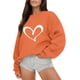 thumbnail image 1 of Gibobby Temperamento Pullover Top Sudadera con capucha de manga larga con cuello redondo y estampado de amor para el día de San Valentín al libre para mujer 1 (Anaranjado, XXL), 1 of 4