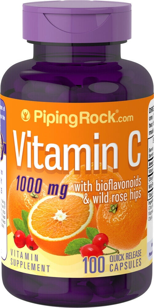 Vitamin C 1000 mg with Bioflavonoids & Rose Hips, 100 Capsules(NON GMO