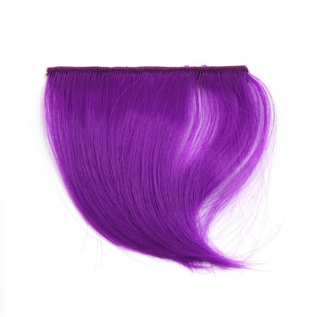 Purple Synthetic Clip-in Fake Side Bangs Front Fringe Hair Extension ...
