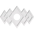 thumbnail image 1 of Ekena Millwork CMP34X22ZE-07000 7 in. ID x 10.5 in. Rectangle Zoe Architectural Grade PVC Contemporary Ceiling Medallion, 1 of 1