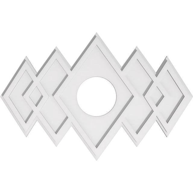 Ekena Millwork CMP34X22ZE-07000 7 in. ID x 10.5 in. Rectangle Zoe Architectural Grade PVC Contemporary Ceiling Medallion