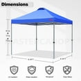 thumbnail image 2 of MASTERCANOPY 6.6' x 6.6' Easy Pop-up Canopy Tent with Vent Outdoor Shade Shelter, Blue, 2 of 6