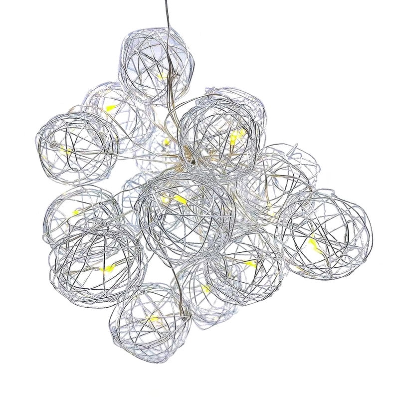 HOLIDAY TIME PL BO LED Silver Wire Ball String Lights – Festive Glow for Every Occasion