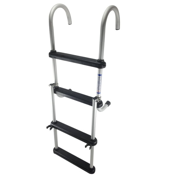 Pactrade Marine Pontoon Folding 4 Steps Tube Boarding Removable Ladder Aluminum