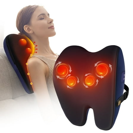 COSYSKY Neck and Back Massager with Heat, Deep Kneading Massage Pillow for Lower Back, Shoulder, Leg Muscle Relaxation, Gifts for Women & Men