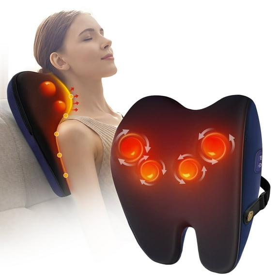 COSYSKY Neck and Back Massager with Heat, Deep Kneading Massage Pillow for Lower Back, Shoulder, Leg Muscle Relaxation, Gifts for Women & Men
