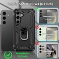 thumbnail image 2 of Case for S24 Phone Case Samsung Galaxy S24 Case, Military Grade, Heavy Duty, with Ring Holder Stand, Support Magnet Car Mount for Samsung Galaxy S24 Case Black, 2 of 14