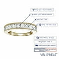 thumbnail image 3 of Vir Jewels 2 CTTW Princess Cut Diamond Wedding Band with Milgrain 14K Yellow Gold in Size 10 Female Adult, 3 of 7