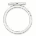 thumbnail image 2 of SS Stackable Expressions Polished White Enameled Peace Sign Ring Size 7, 2 of 3