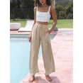 thumbnail image 2 of Pantalón palazzo Faleave de verano, pierna ancha con bolsillos, talla XL, 2 of 7