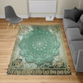 thumbnail image 2 of Ethnic Turkish Area Rug, Mystic Mandala Culture Karma Calmness and Harmony Boho Design, Soft Carpet for Living Room Decor with Distressed Look, 4' X 5.7', Pastel Brown, by Ambesonne, 2 of 4