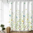 thumbnail image 2 of Floral Butterfly Shower Curtain Set with 12 Hooks, Butterfly Shower Curtains, Colorful Fabric Shower Curtain, Machine Washable, Colorful Flowers and Butterfly Shower Curtain, 72" W x 72" H, 2 of 6