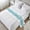 Blue Turquoise, variant on Sage Green Eucalyptus Leaves Bed Runner, Satin Bed Throw Runner for Queen Size Beds, Spring Summer Botanical Floral Decorative Bedding Scarf for Bedroom Hotel Wedding Room Guestrooms 94"x20"