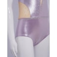 thumbnail image 6 of vastwit Kids Girls Gymnastics Leotard Ballet Dance Bodysuit Short Sleeve Acrobatics Performance Tumbling Outfit Light Purple 10, 6 of 7